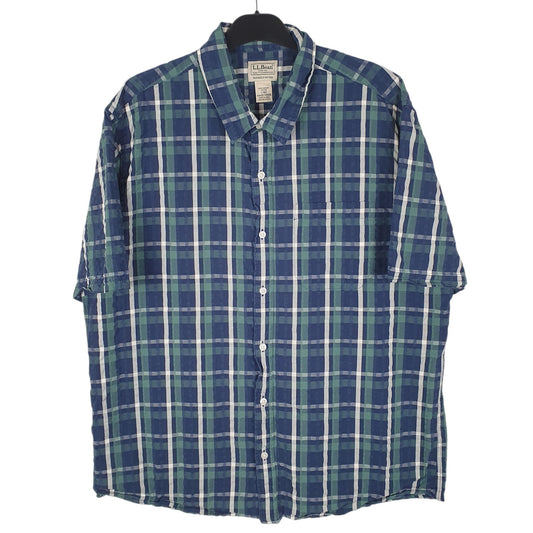 Mens Blue L.L.Bean  Short Sleeve Shirt