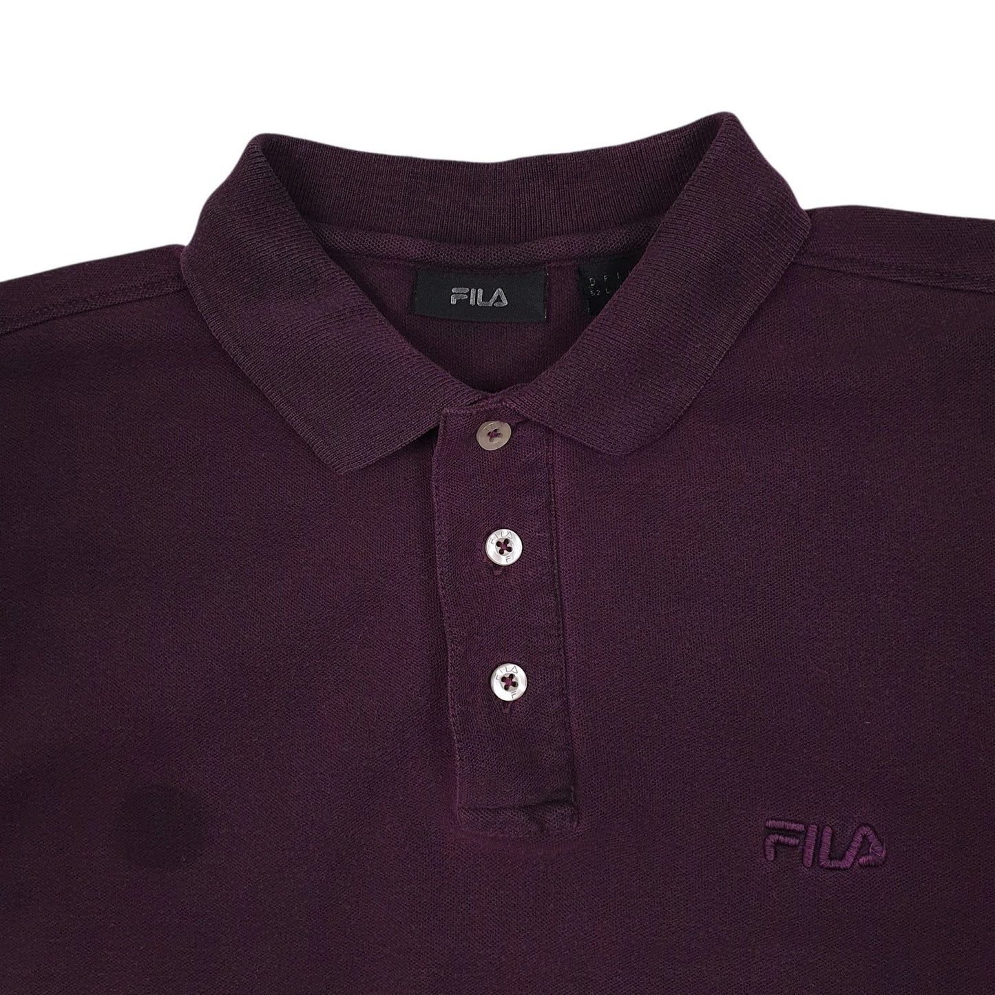 Mens Purple Fila  Cardigan Polo Shirt