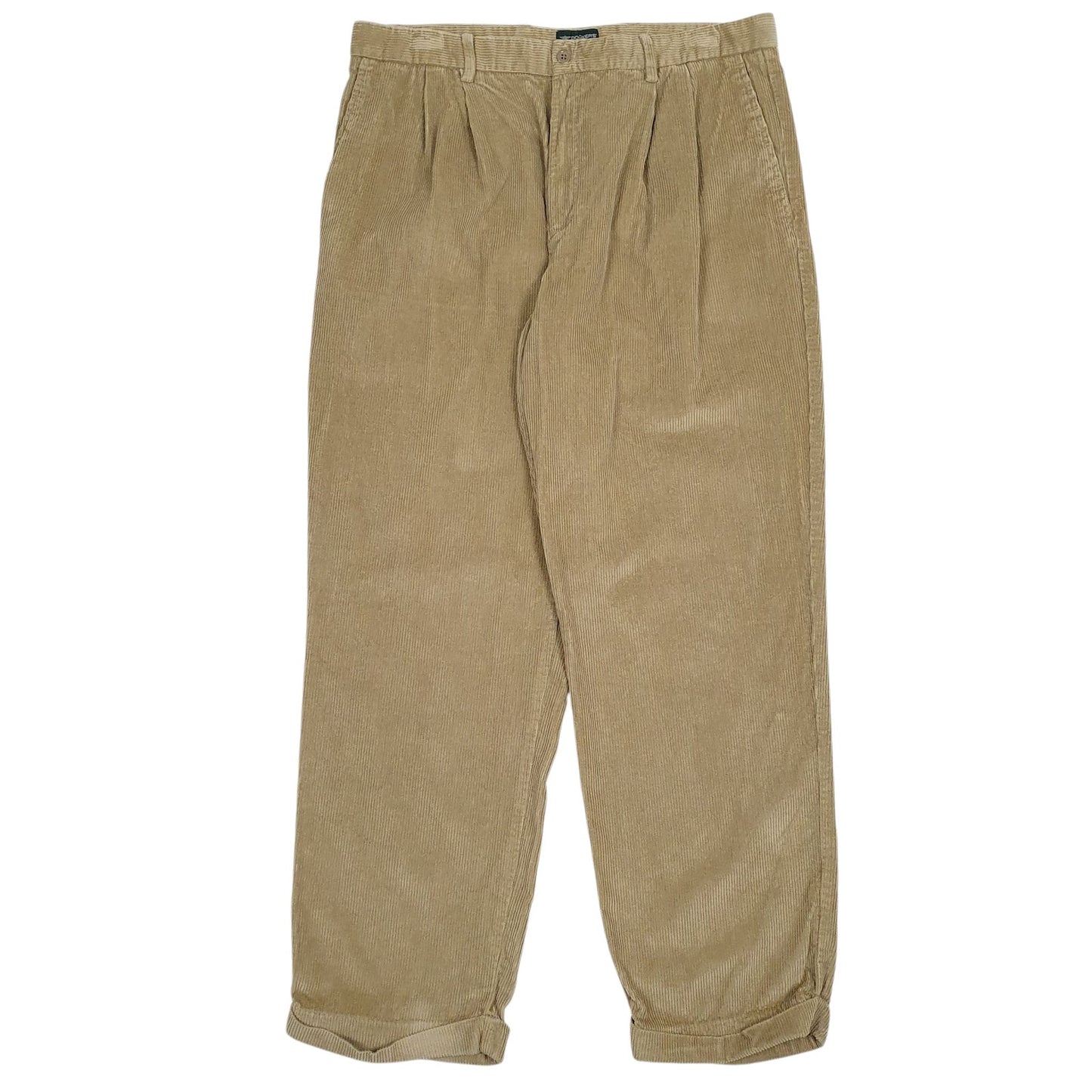 Mens Brown Dockers Pleated Corduroy Trousers