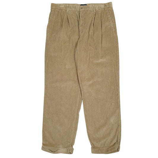 Mens Brown Dockers Pleated Corduroy Trousers