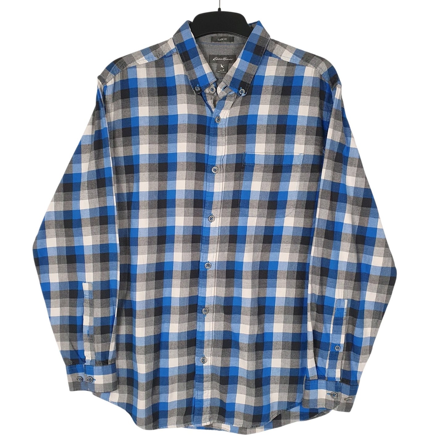Mens Grey Eddie Bauer Flannel Long Sleeve Shirt