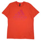 Mens Orange Adidas Spellout Short Sleeve T Shirt