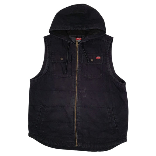 Mens Black Wrangler Vest Bodywarmer Workwear Hoodie  Coat