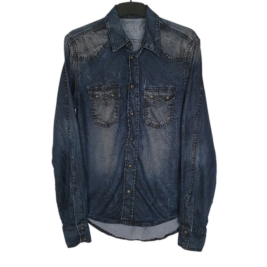 Mens Blue Pepe Jeans Denim Long Sleeve Shirt