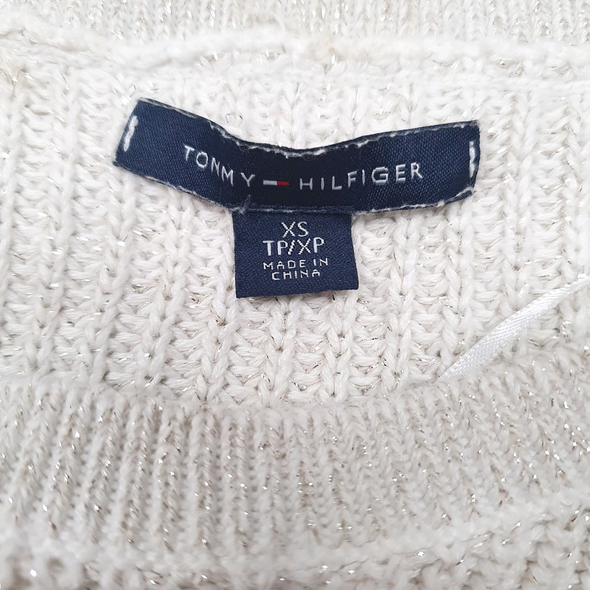 Womens Grey Tommy Hilfiger Knit Longline Crewneck Jumper