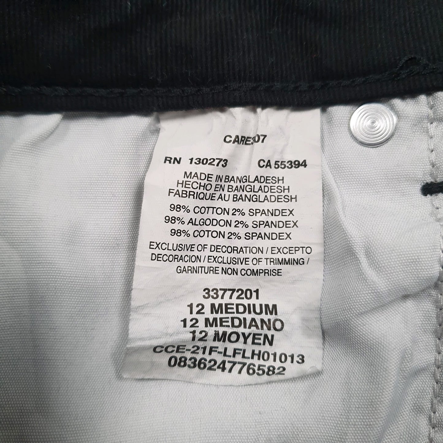 Womens Black Lee Capri  Jeans