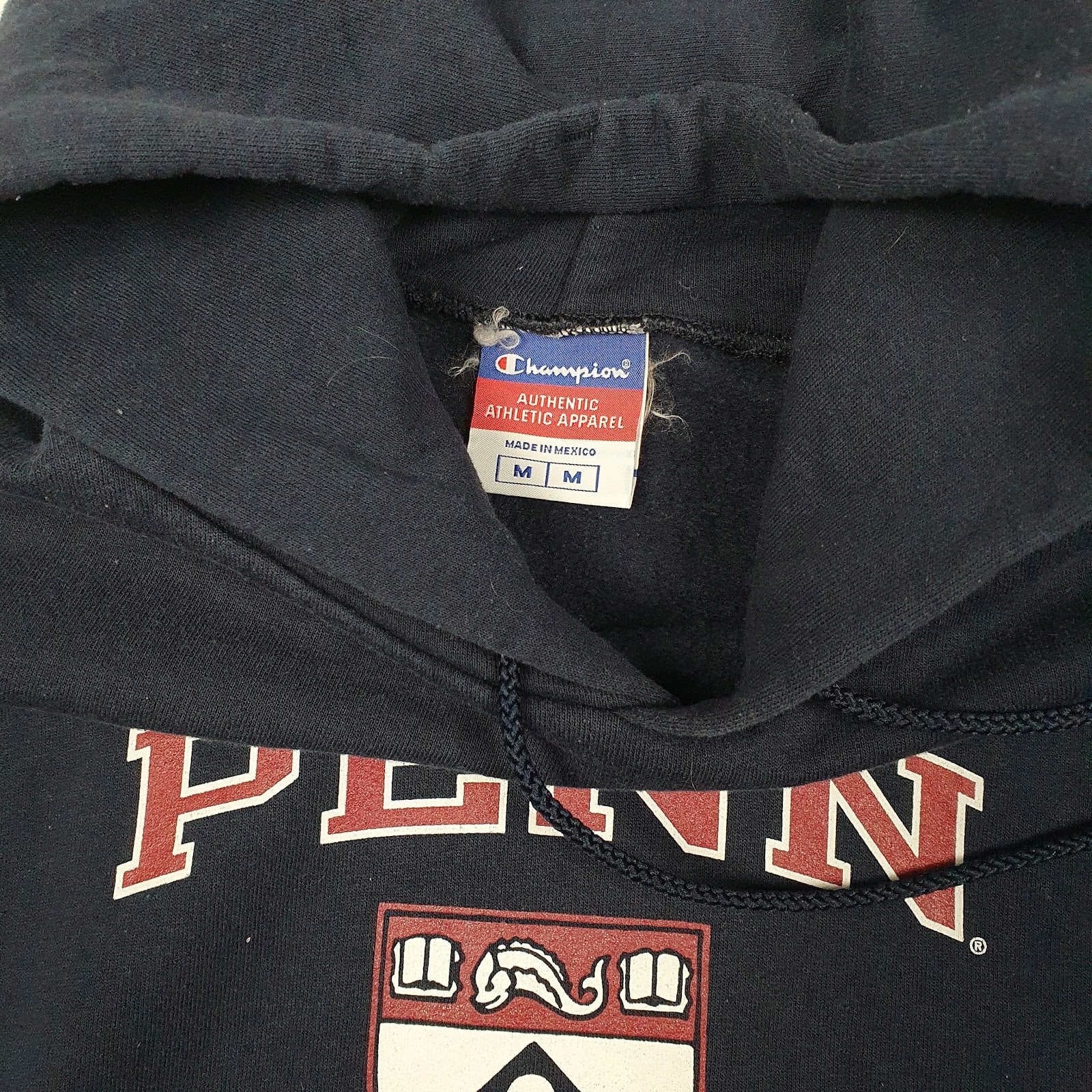 Mens Navy Champion Penn University Hoodie Jumper