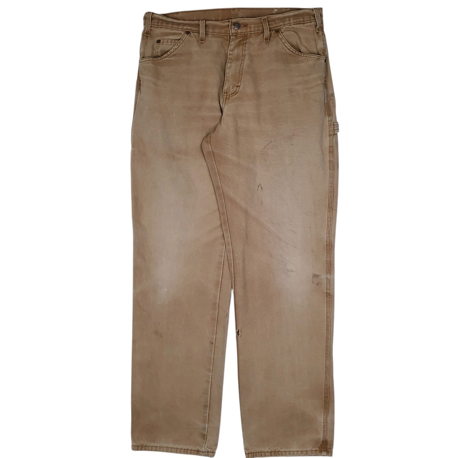 Mens Beige Dickies  Carpenter Trousers