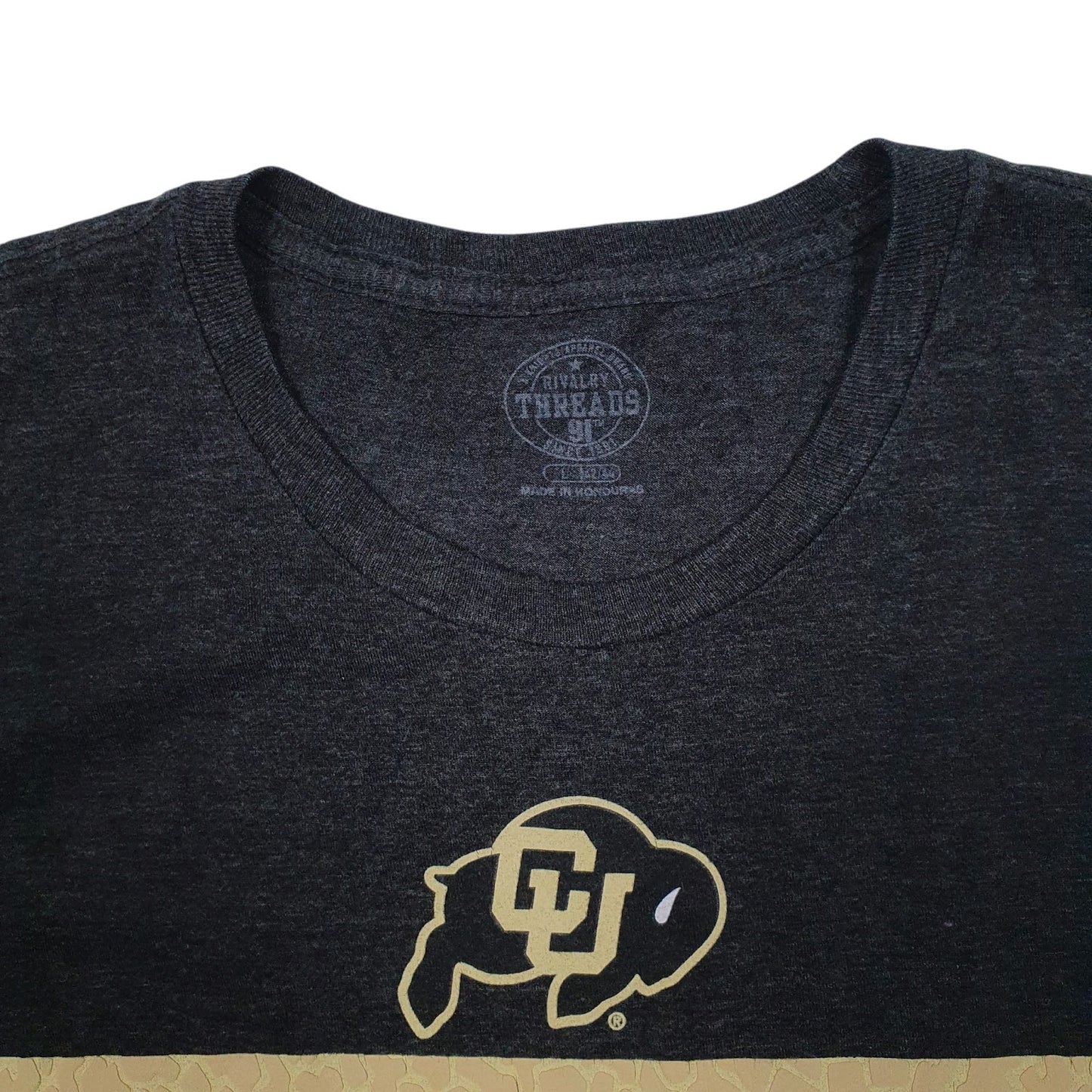 Mens Grey Rivalry Threads Colorado University Buffaloes  T Shirt