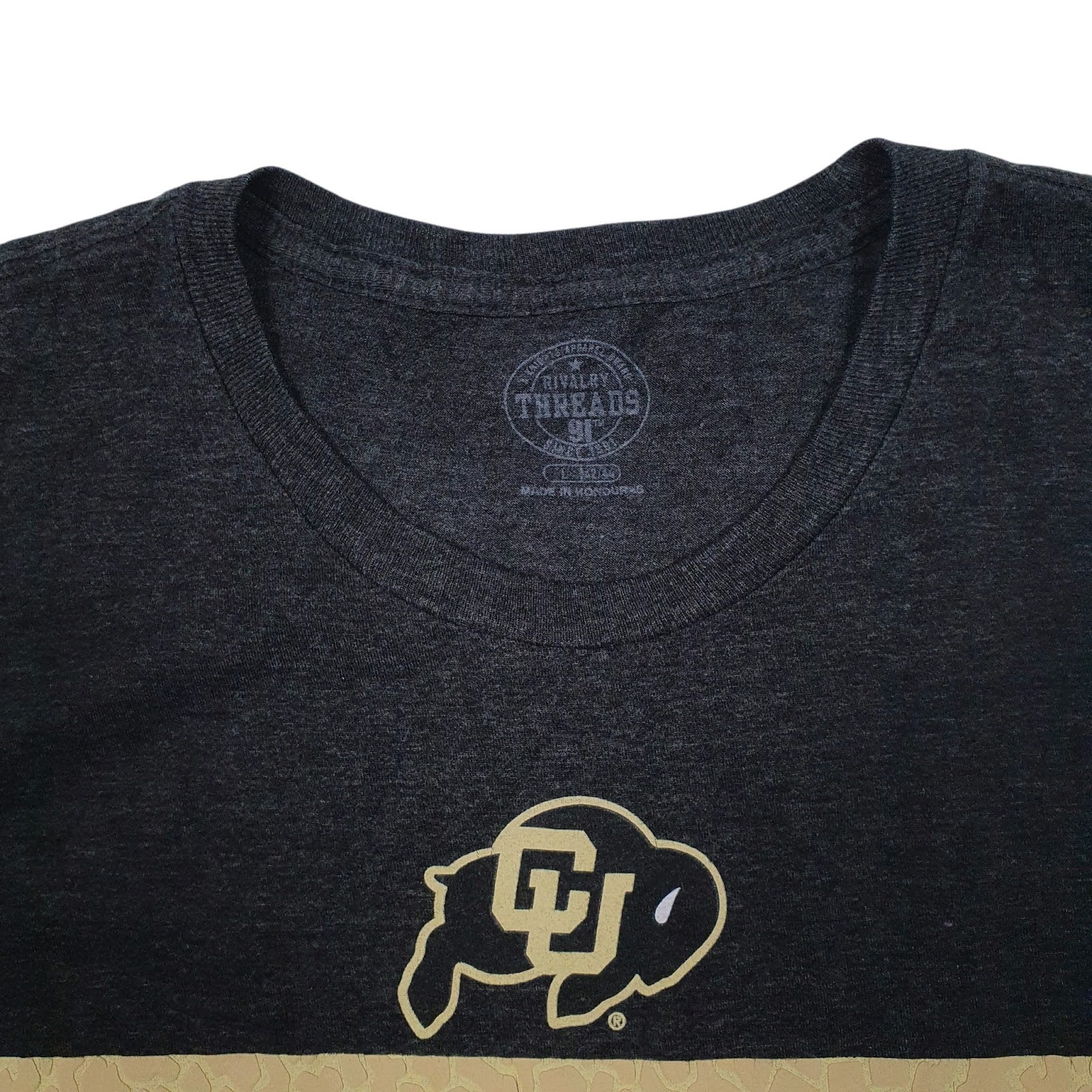 Mens Grey Rivalry Threads Colorado University Buffaloes  T Shirt