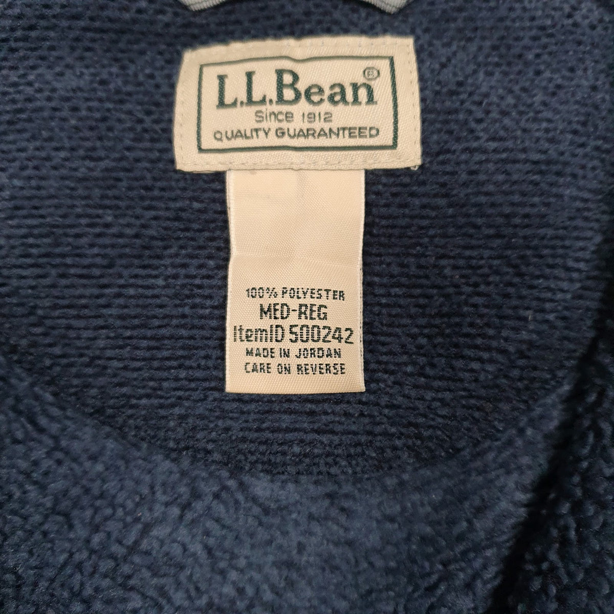 Mens Navy L.L.Bean  Quarter Zip Jumper