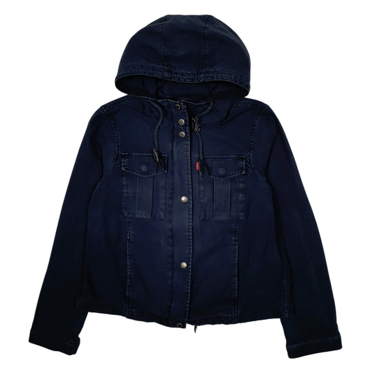 Womens Navy Levis Workwear Parka Hoodie Coat