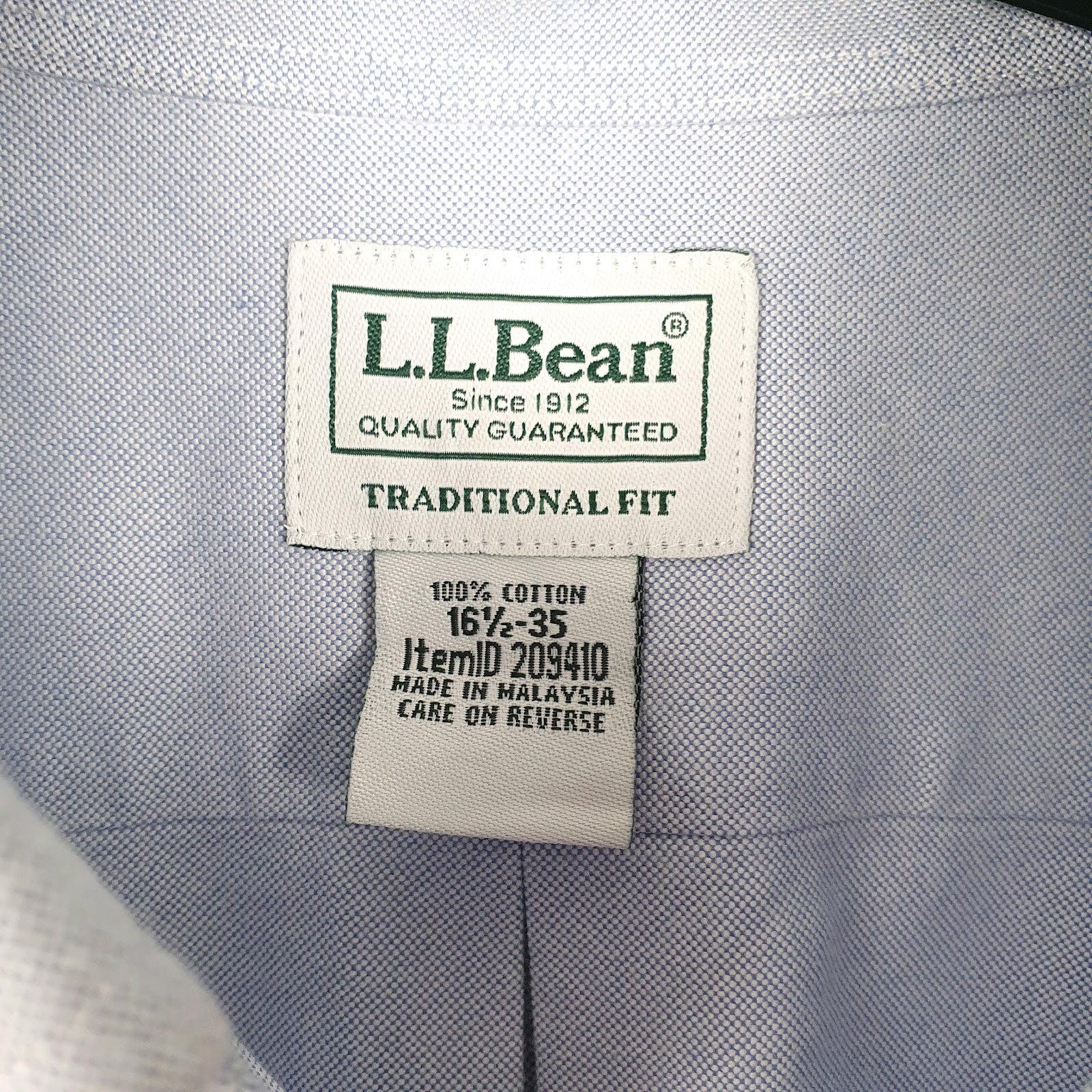 Mens Blue L.L.Bean   Shirt