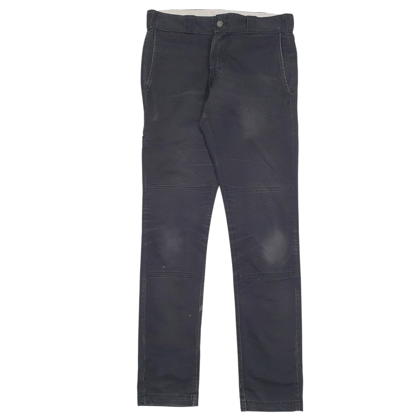 Mens Grey Dickies Workwear Double Knees Chino Trousers