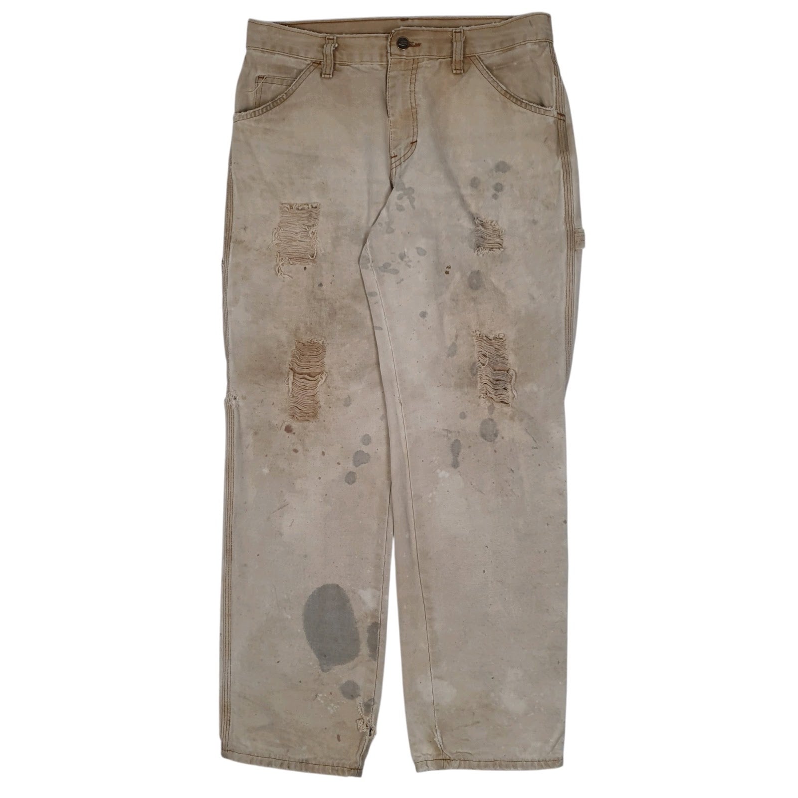 Mens Beige Dickies  Carpenter Trousers