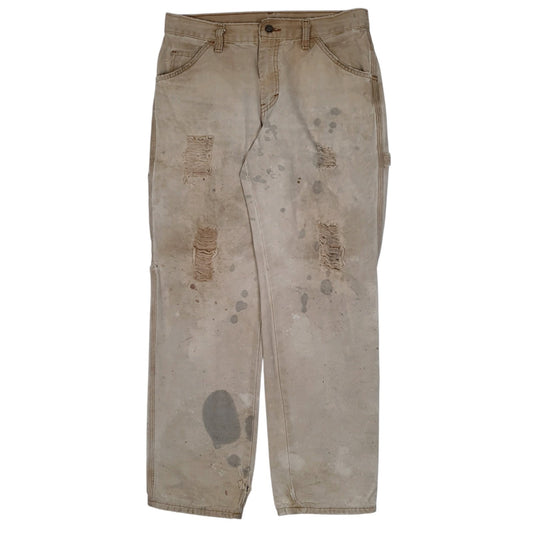 Mens Beige Dickies  Carpenter Trousers