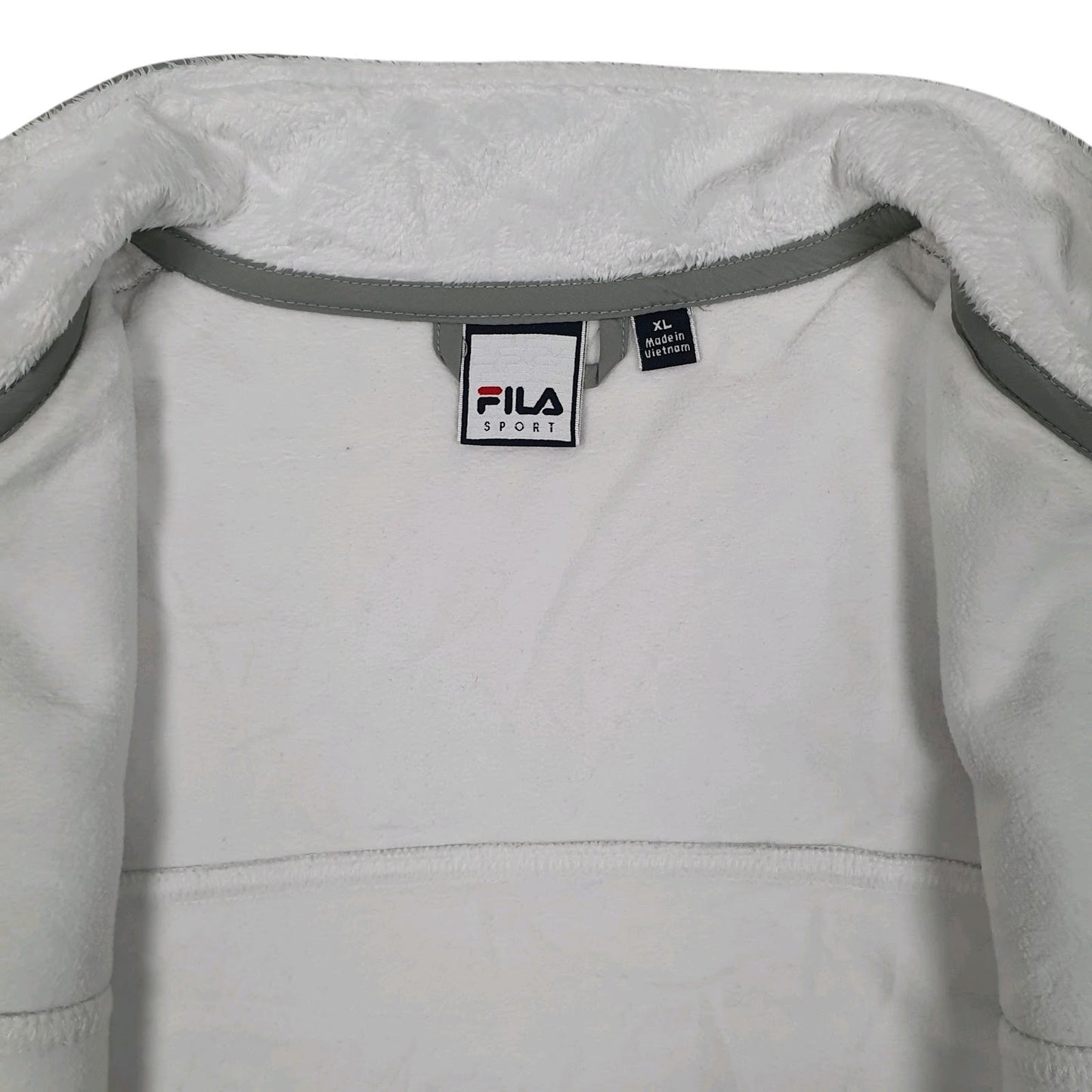 Womens White Fila  Full Zip Jumper