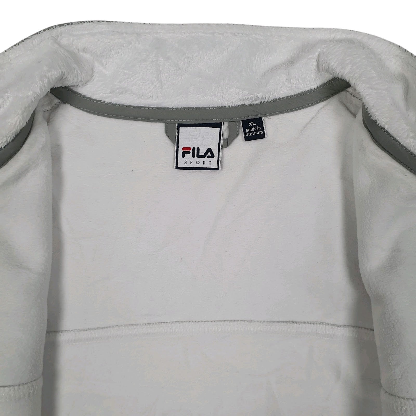 Womens White Fila  Full Zip Jumper
