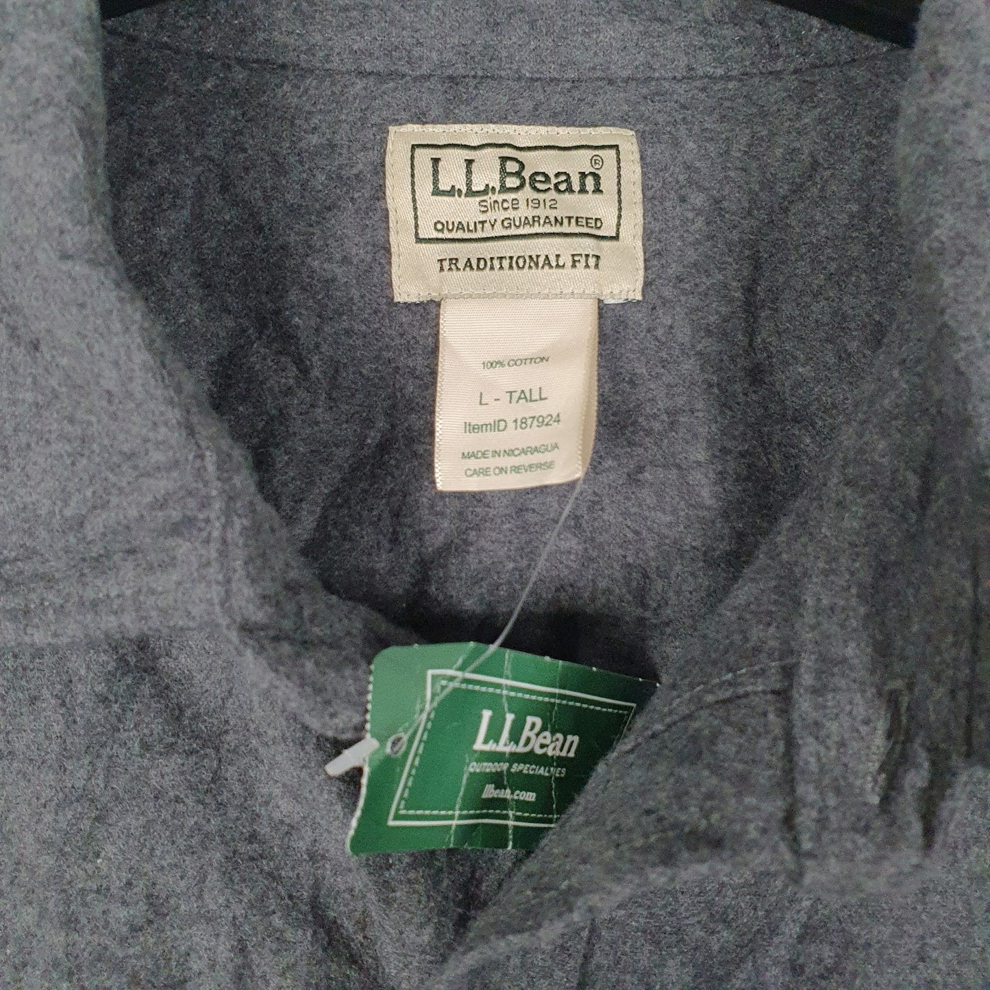 Mens Grey L.L.Bean Chamois  Shirt
