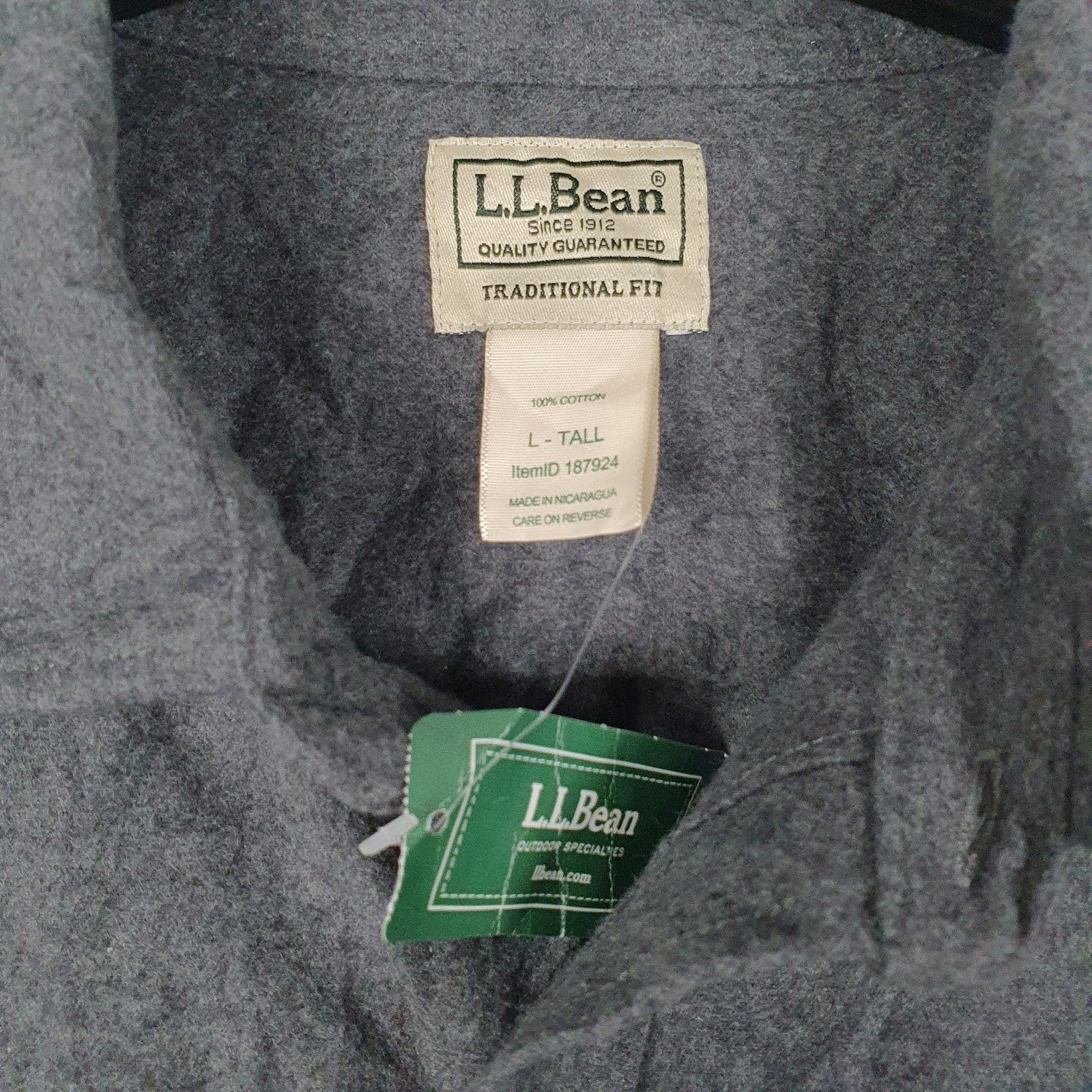 Mens Grey L.L.Bean Chamois  Shirt