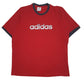 Mens Red Adidas Vintage 00s Spellout Short Sleeve T Shirt