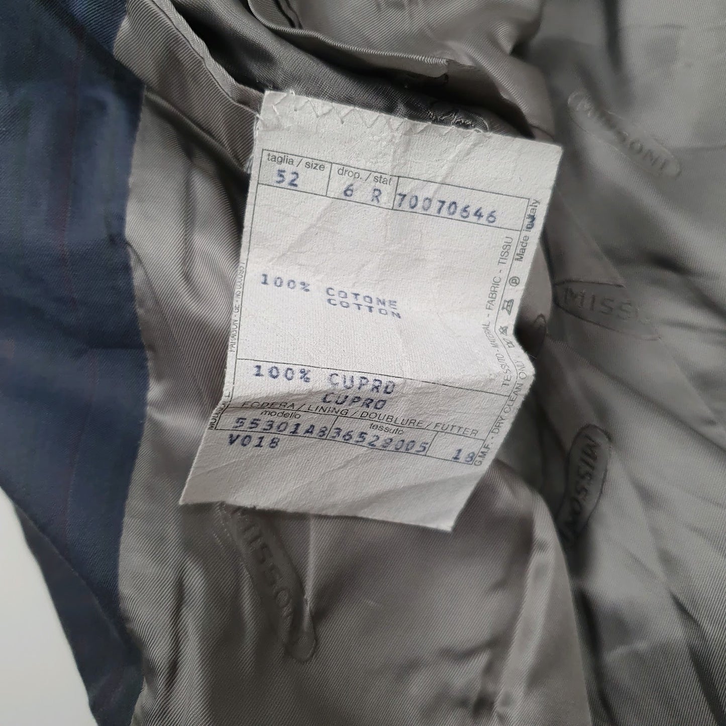 Mens Navy Missoni Made In Italy  Coat