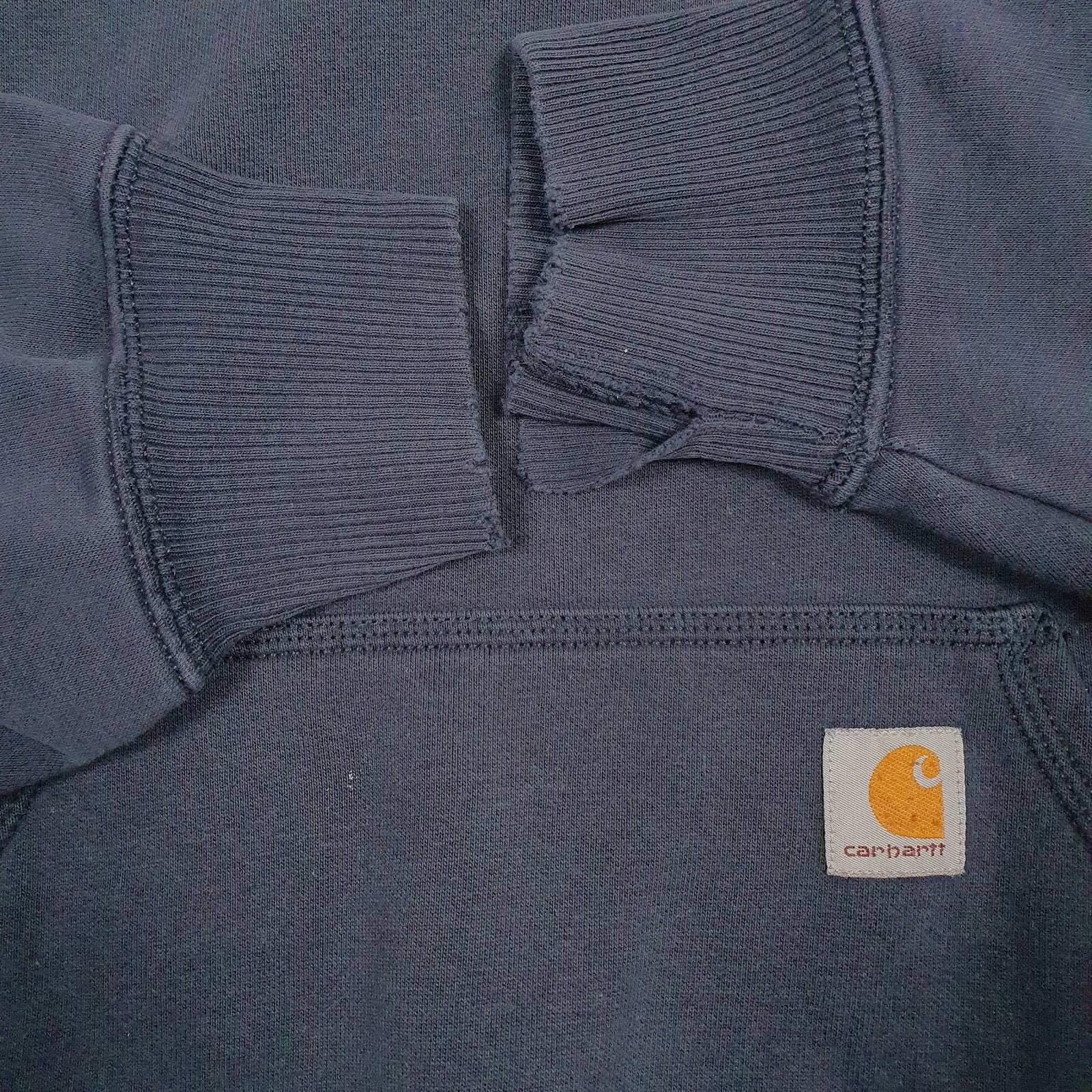 Mens Navy Carhartt Hooded Quarter Zip Jumper