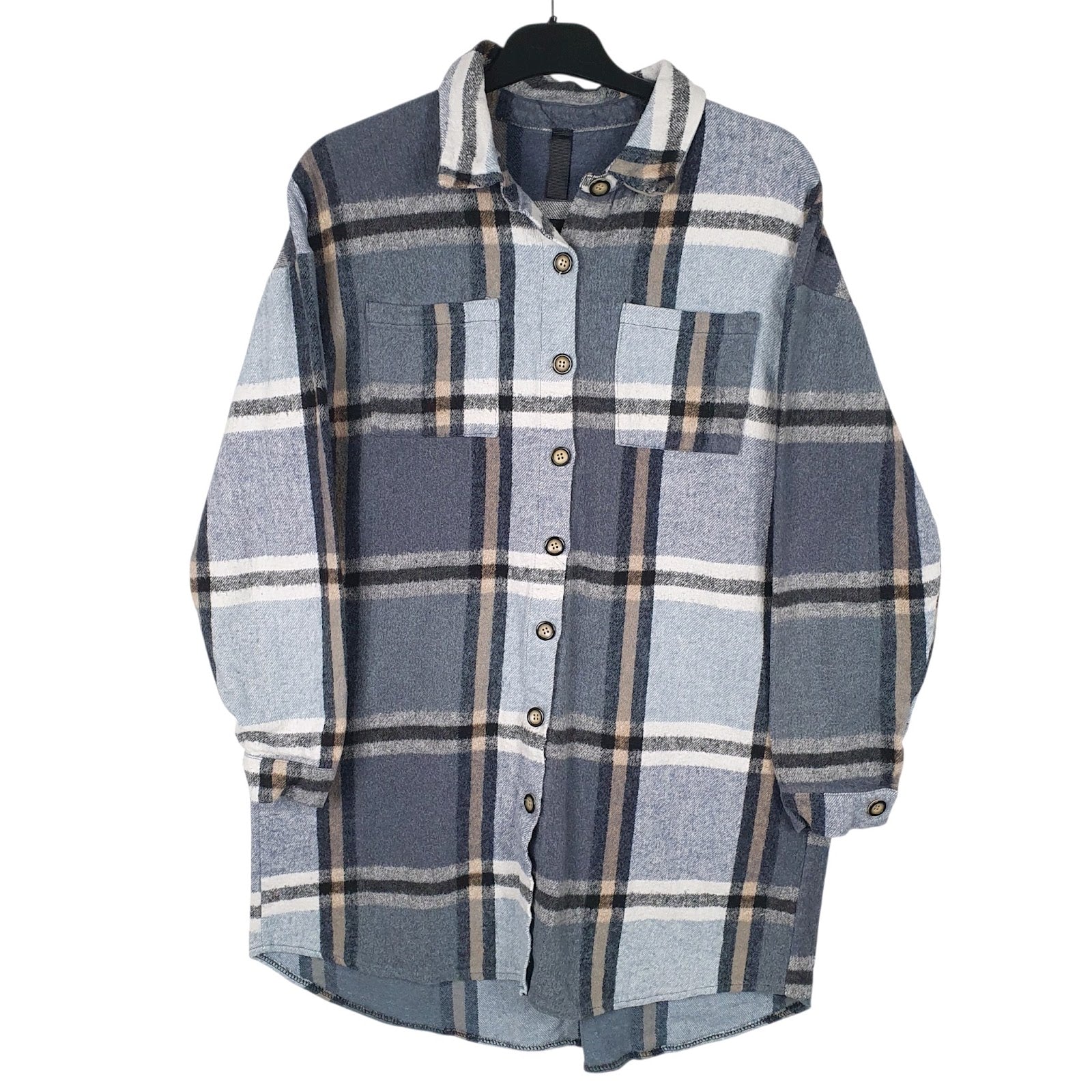 Mens Blue Unbranded Vintage Flannel Long Sleeve Shirt