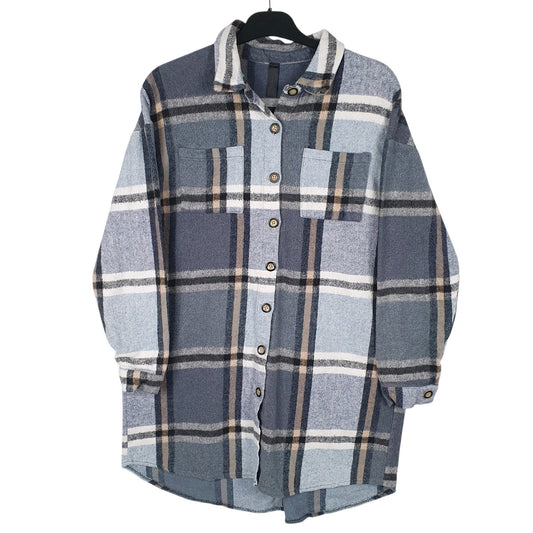 Mens Blue Unbranded Vintage Flannel Long Sleeve Shirt