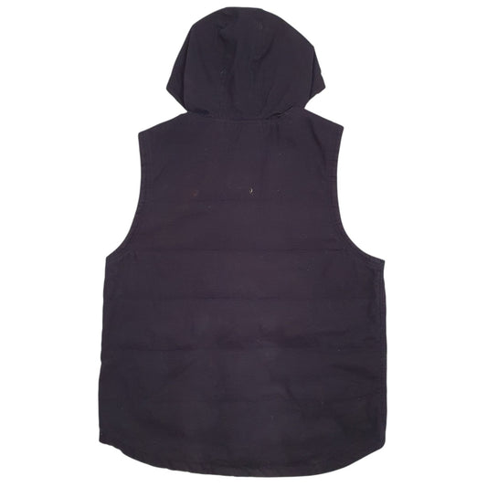 Mens Navy Wrangler Workwear Padded Hooded  Coat
