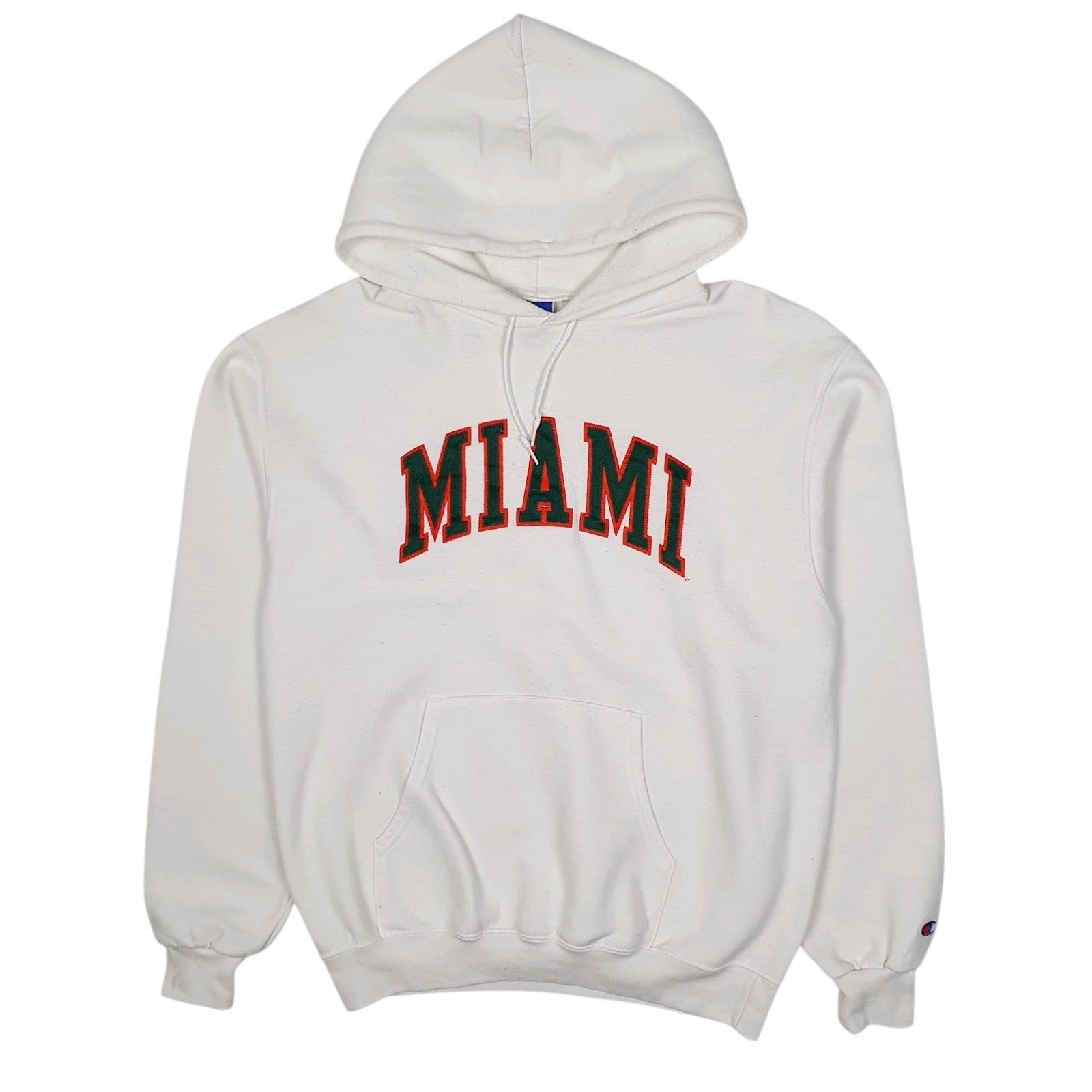 Mens White Champion Miami Hoodie Jumper