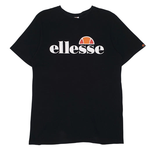 Womens Black Ellesse Spellout Short Sleeve T Shirt