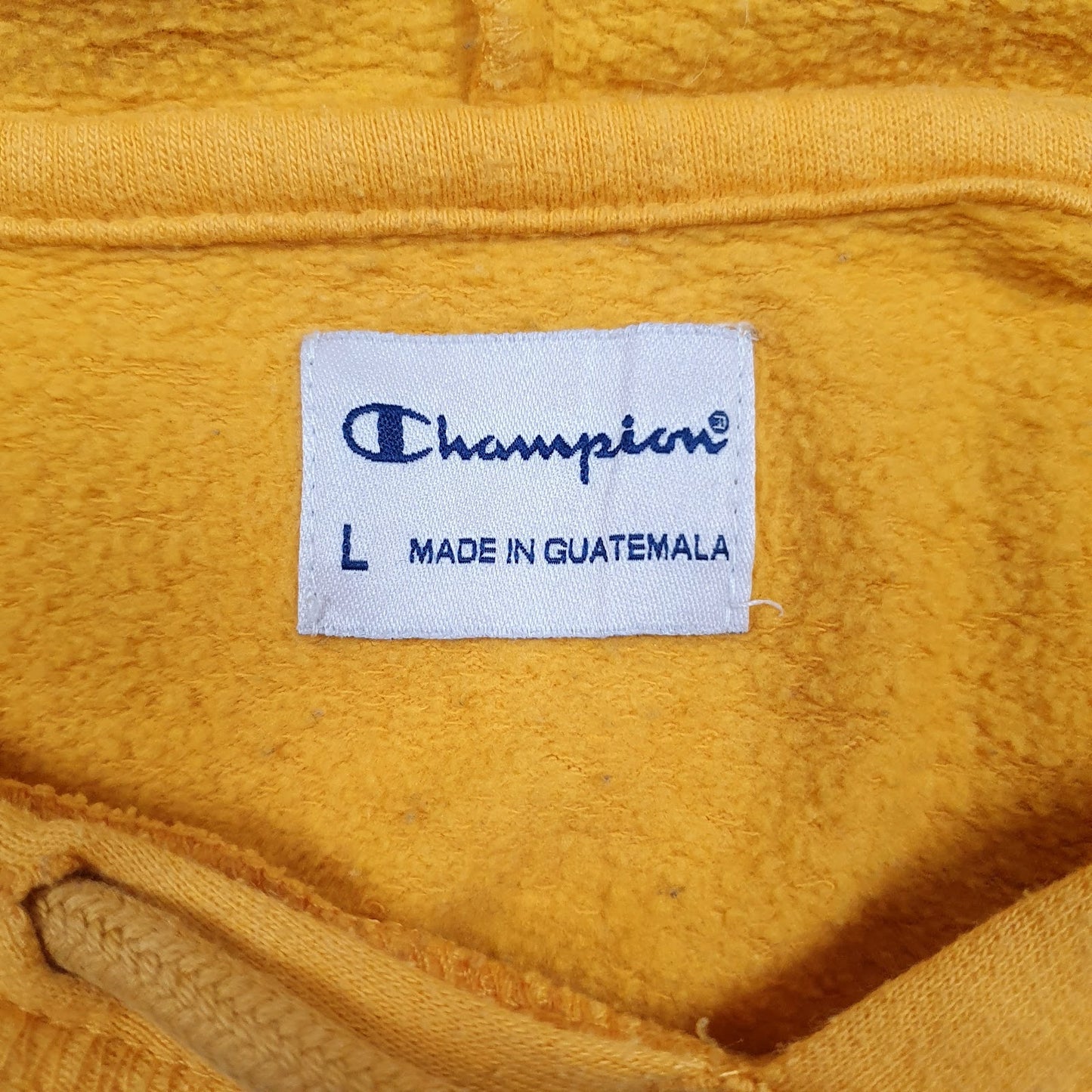 Womens Yellow Champion Spellout Hoodie Jumper