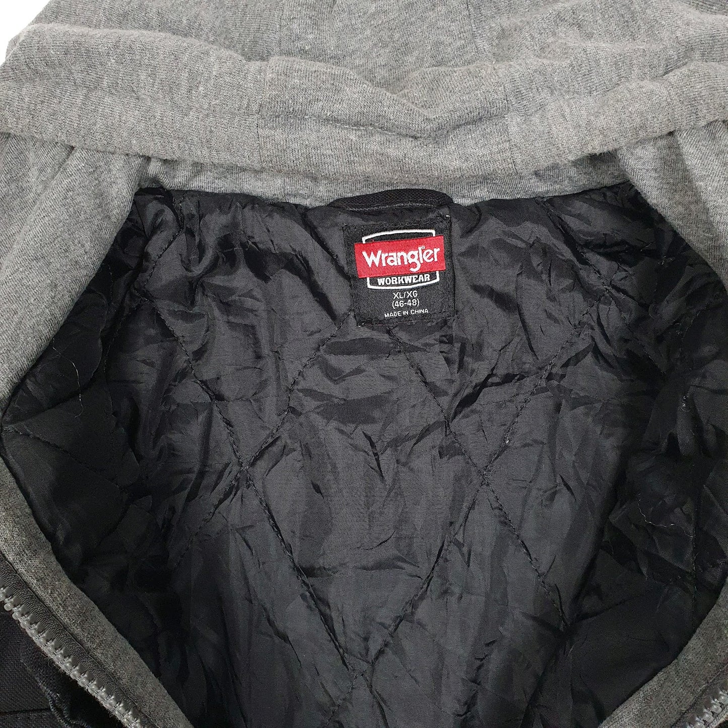 Mens Black Wrangler Windbreaker Hoodie Chore  Coat