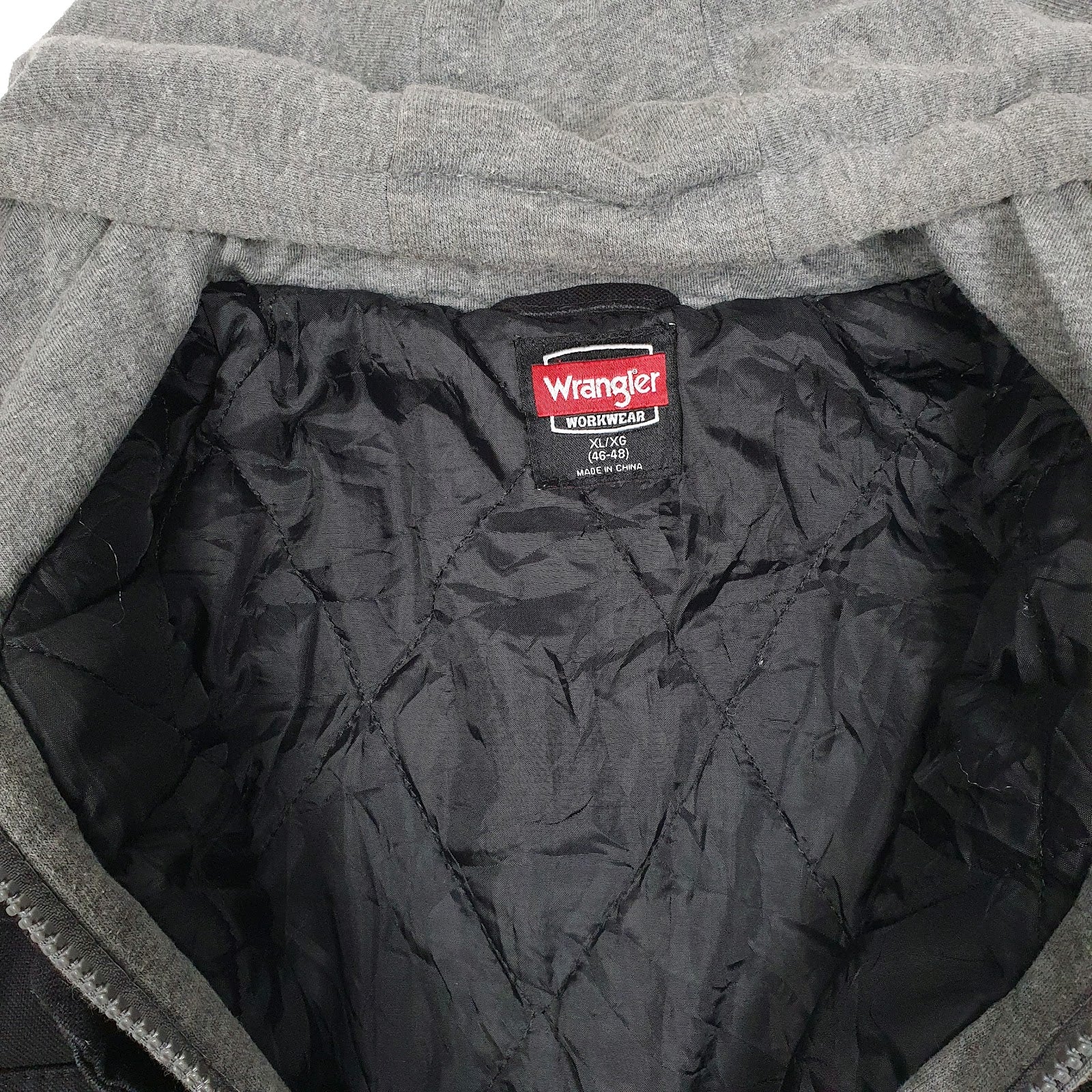 Mens Black Wrangler Windbreaker Hoodie Chore  Coat
