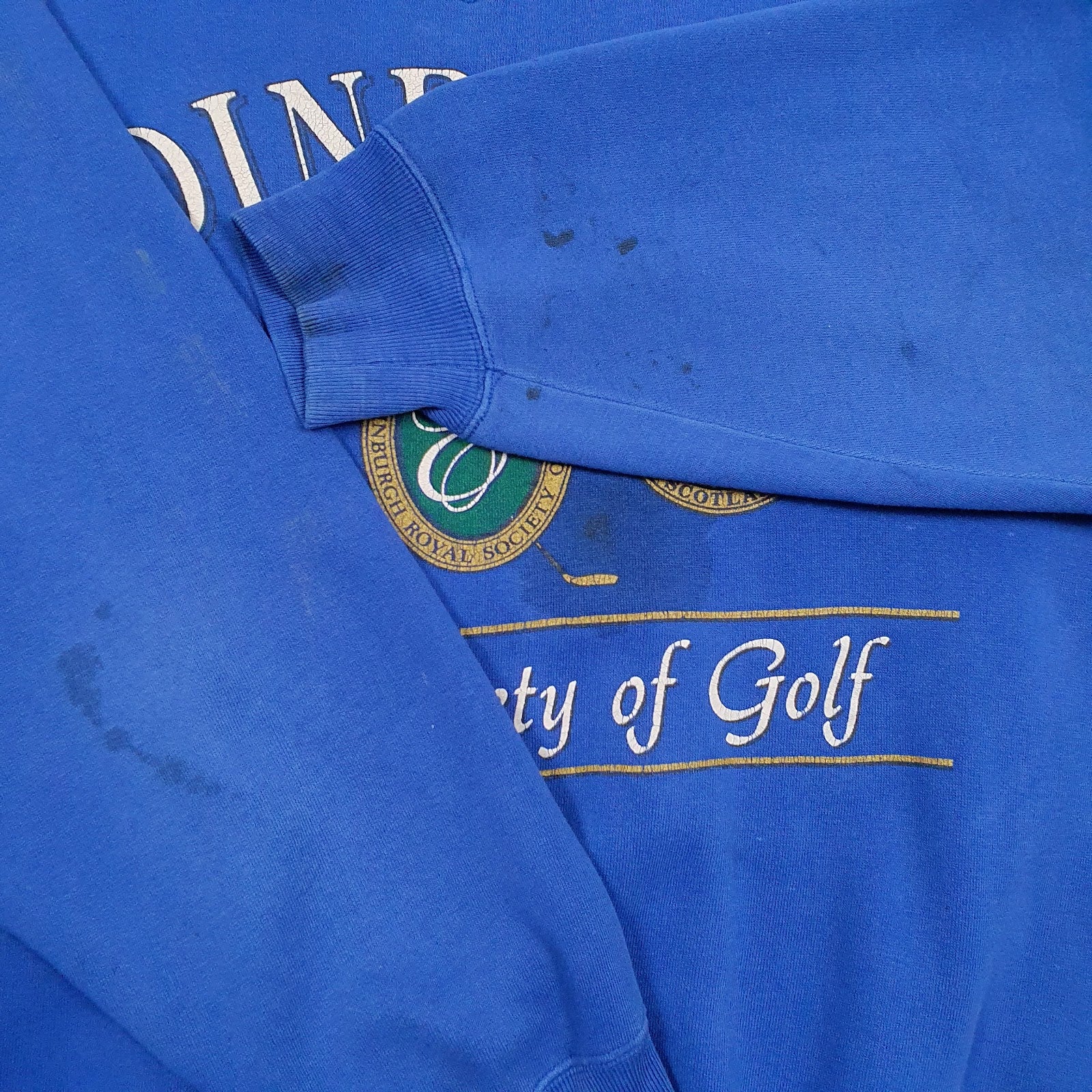 Mens Blue Galt Sand Vintage Edinburgh Royal Society Of Golf Crewneck Jumper