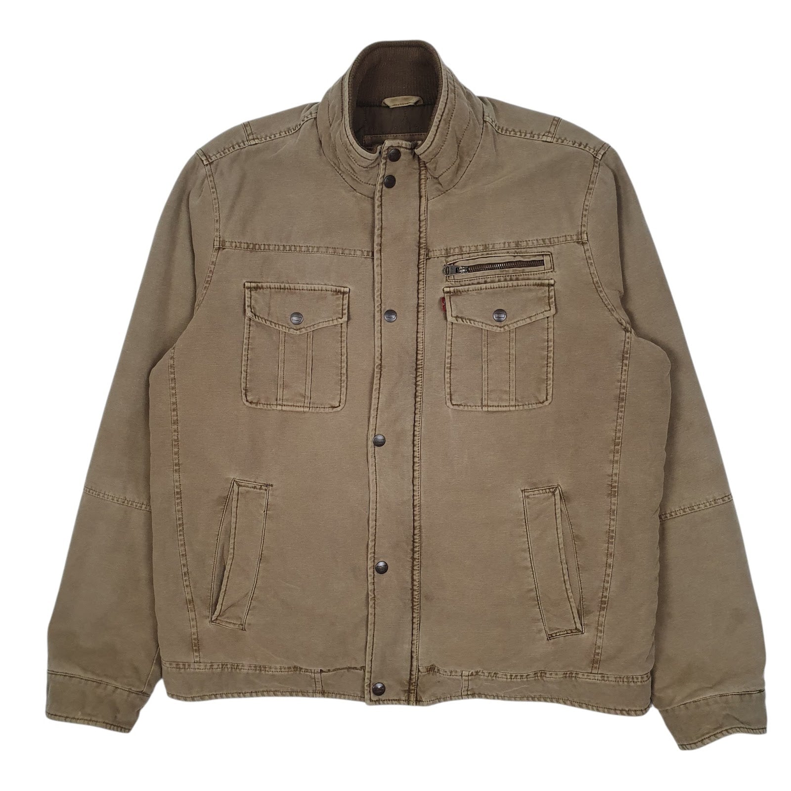 Mens Beige Levis Military Bomber  Coat