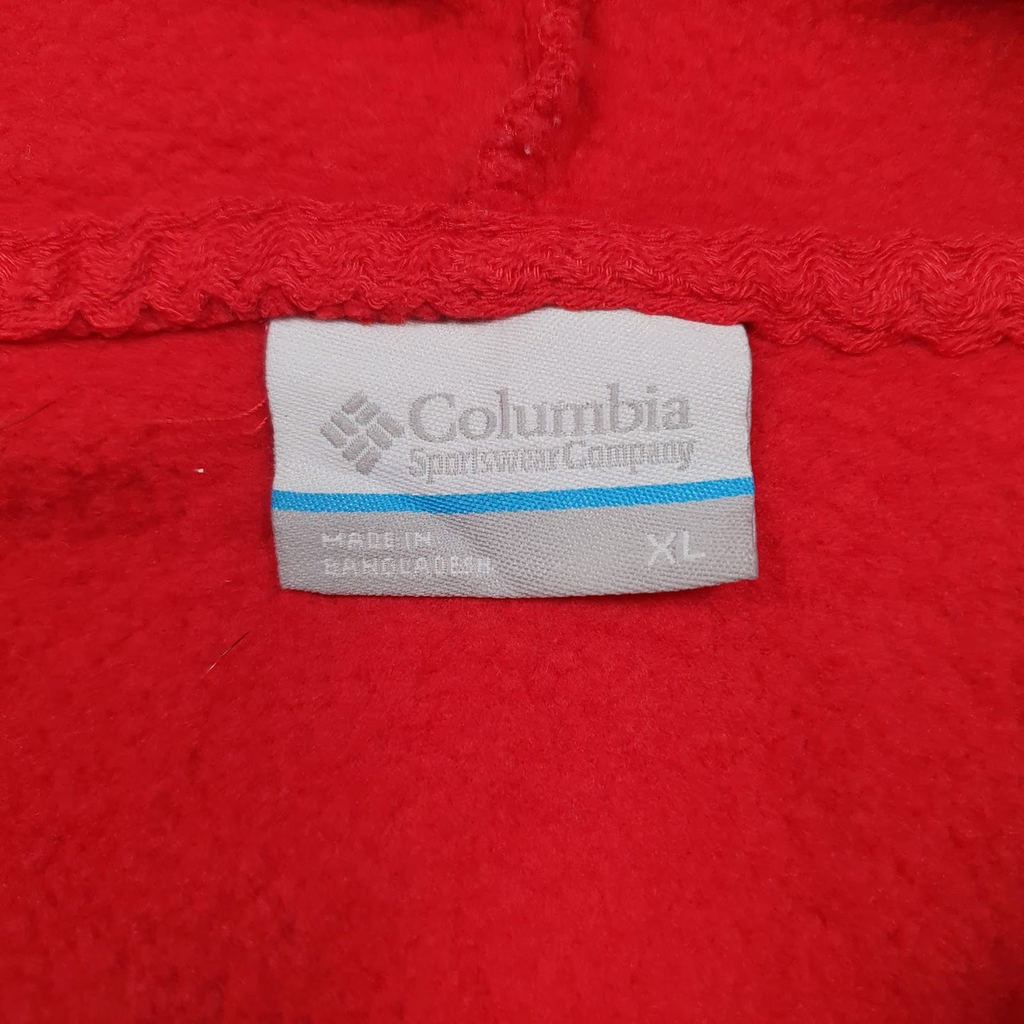 Mens Red Columbia Sportswear Company Spellout Hoodie Jumper