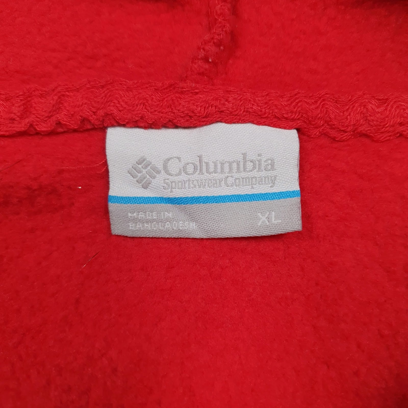 Mens Red Columbia Sportswear Company Spellout Hoodie Jumper