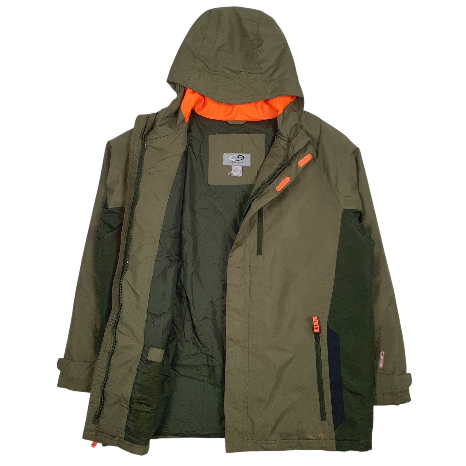 Mens Green Champion Venture Dry Windbreaker Crewneck Coat
