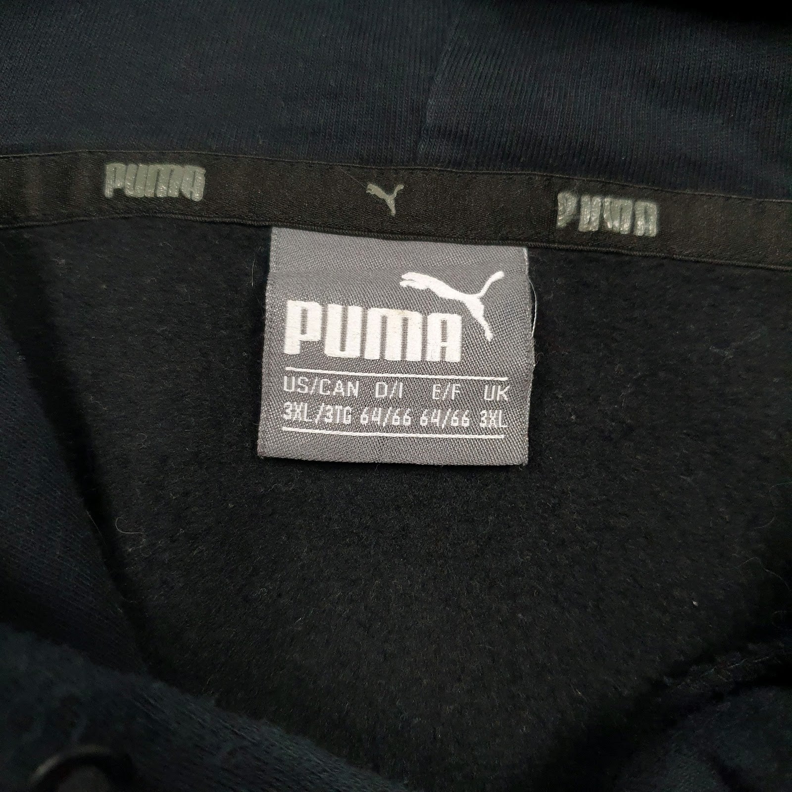Mens Black Puma Spellout Hoodie Jumper