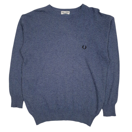 Mens Blue Fred Perry Sportswear Crewneck Jumper