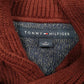 Mens Burgundy Tommy Hilfiger Cable Knit Shoal Neck Jumper