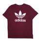 Mens Burgundy Adidas  Short Sleeve T Shirt