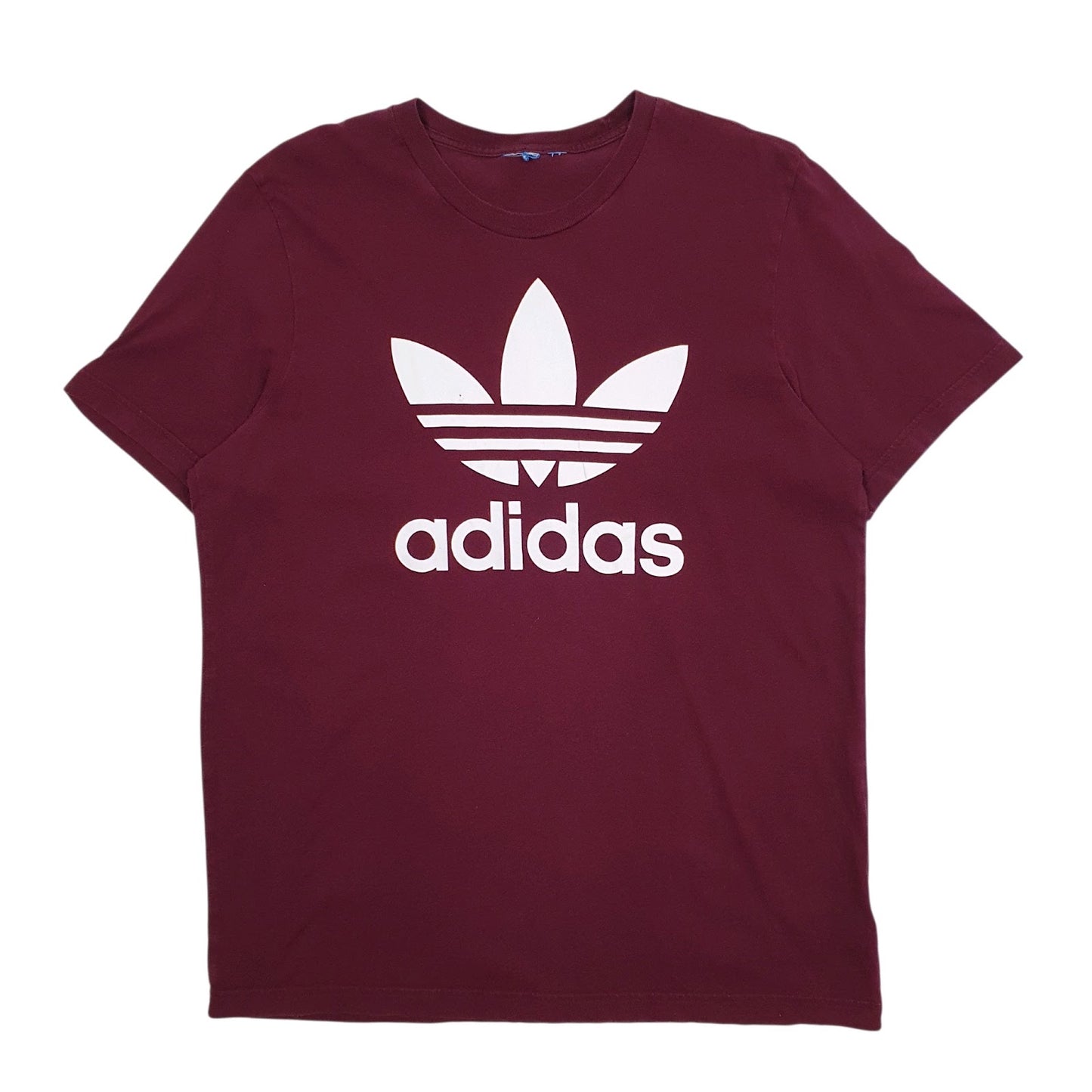 Mens Burgundy Adidas  Short Sleeve T Shirt
