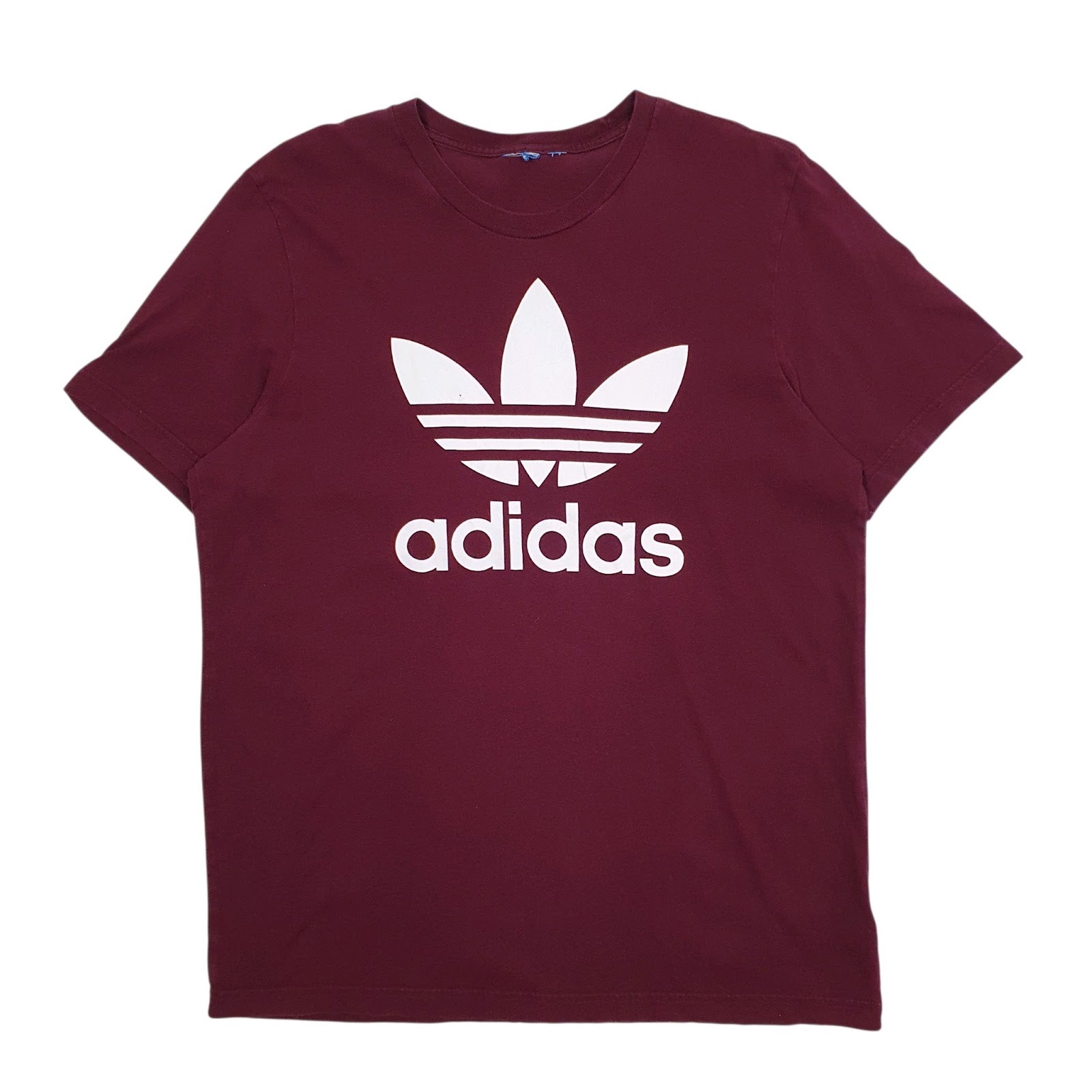 Mens Burgundy Adidas  Short Sleeve T Shirt