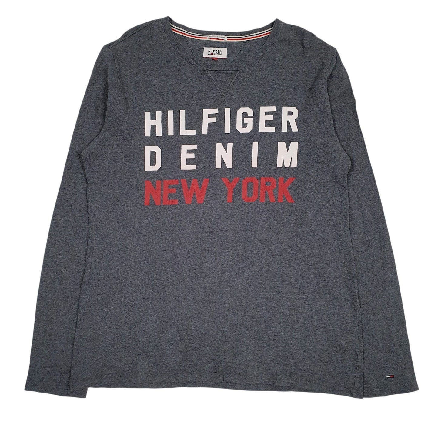 Mens Grey Tommy Hilfiger Spellout Long Sleeve T Shirt