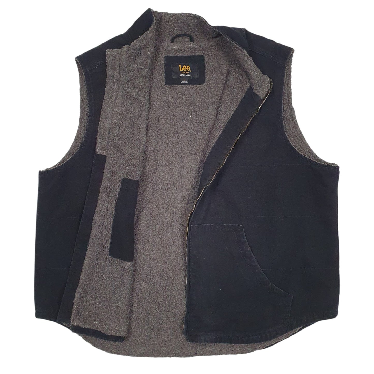 Mens Black Lee Sherpa Lined  Coat