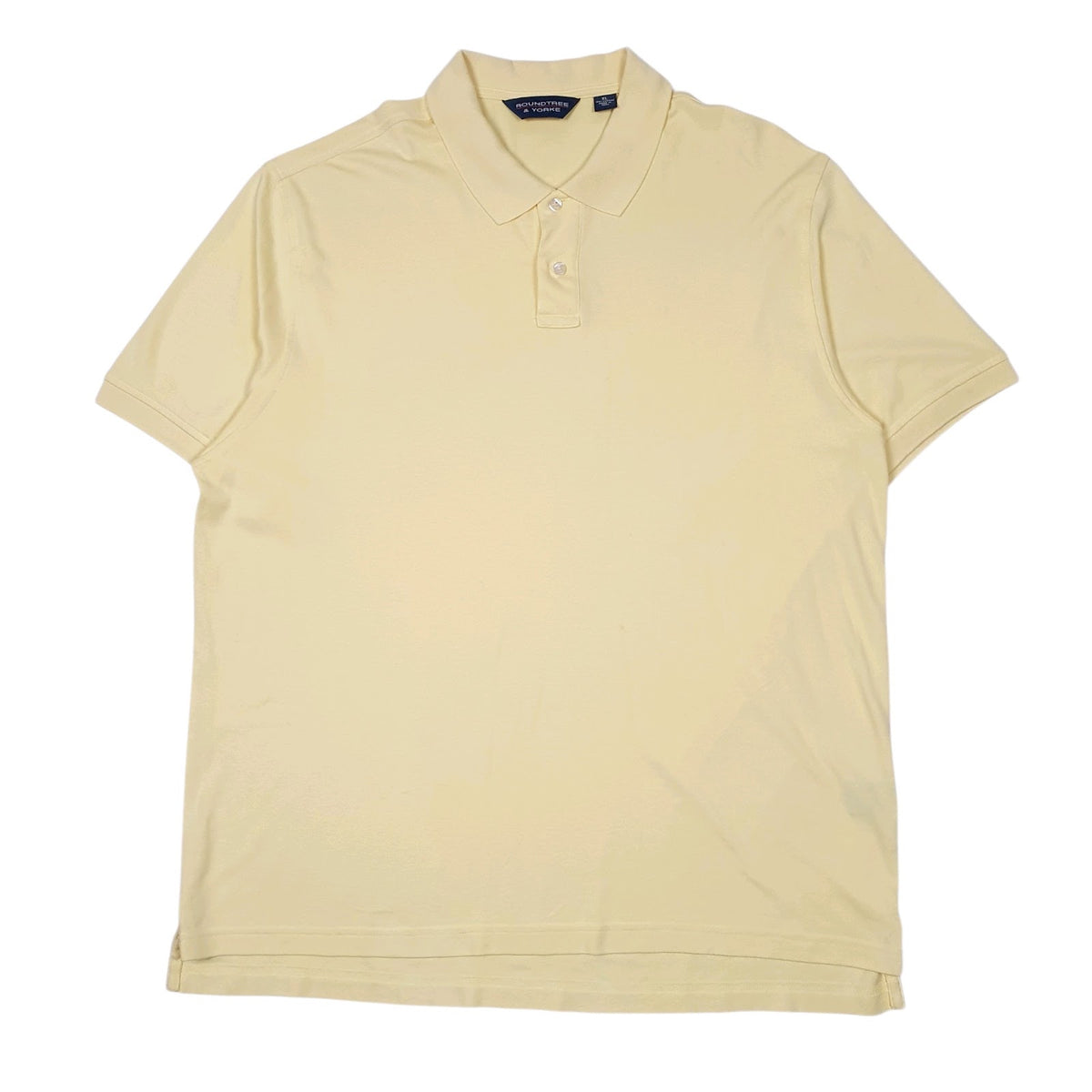 Mens Yellow Roundtree  Short Sleeve Polo Shirt