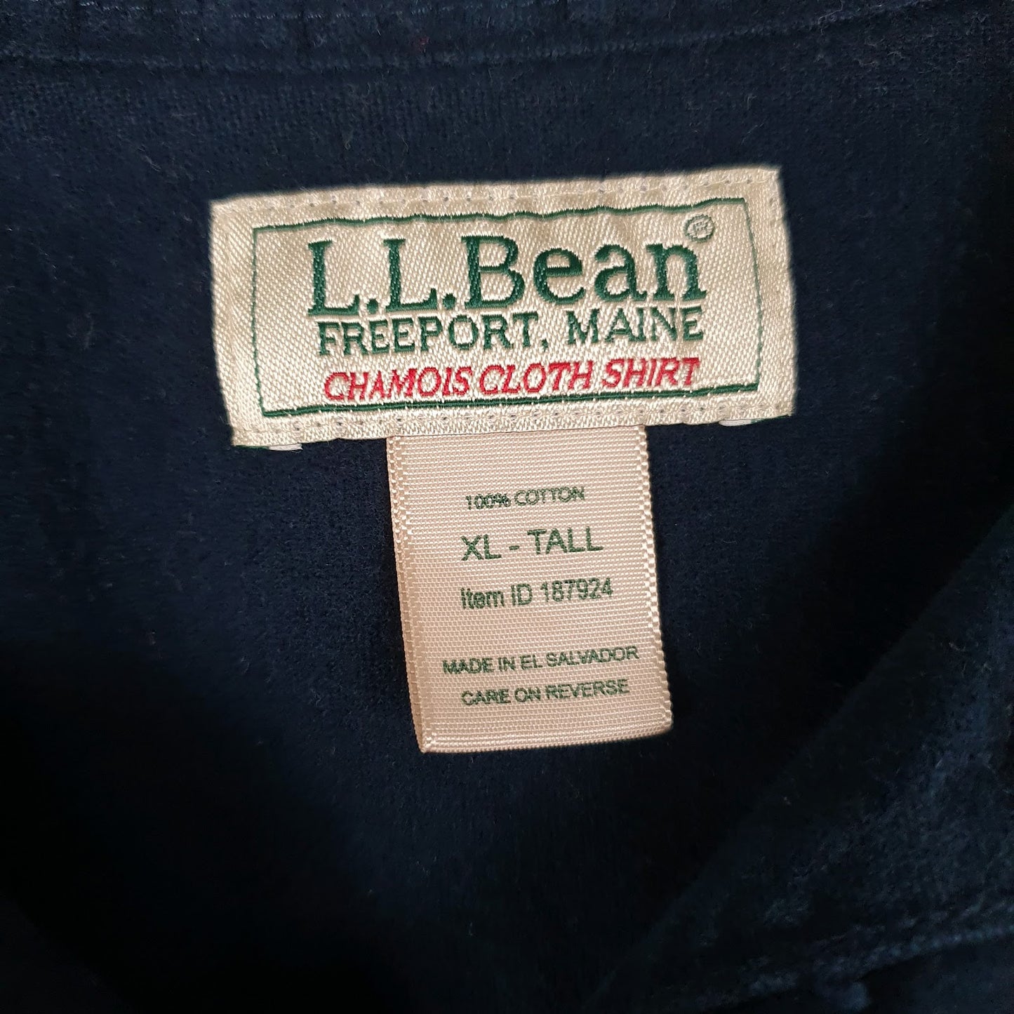 Mens Navy L.L.Bean Chamois  Shirt